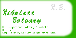 nikolett bolvary business card